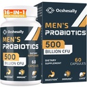 男性的抗生素,500亿CFUS & 12 Strains 男性的抗生素,有Turmeric, Cranberry, Goji - 消化卫生的抗生素, Gut, Imune & Bloating, Prostate & Urinary Tract Health, 60 Capsules