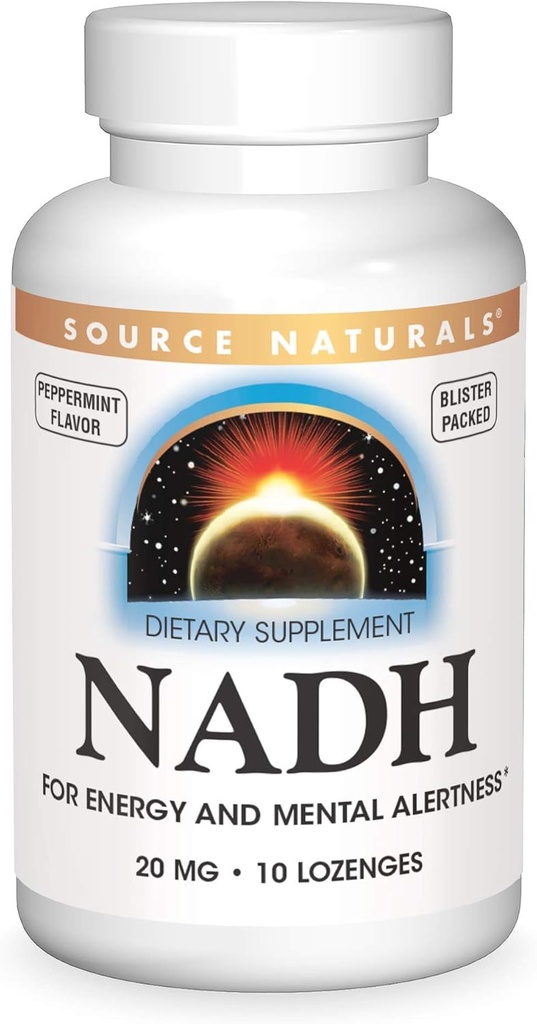 资料来源:NADH 20mg,促进能量和精神警报*,10 Lozenges