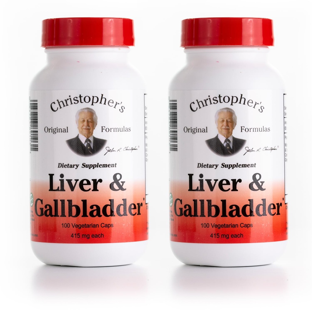 克里斯托弗的原始公式 Liver & Gallbladder Formula Capsules - 带有消化酶的 Gallbladder 补编 - 支持带有自然草药的消化系统 - 包的2