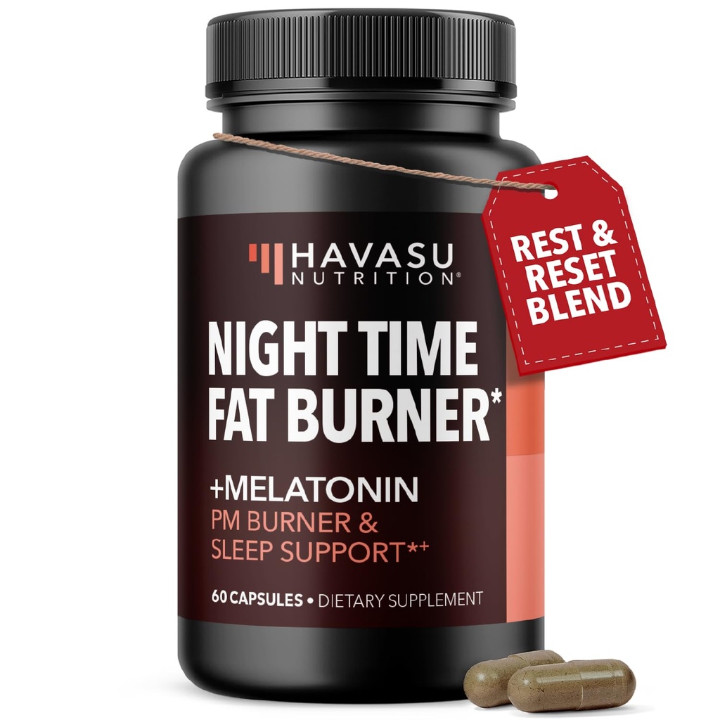 夜胖子燃烧器 Capsules for Men and Women - Appetite Status for White Kiney Bean - 60 Counter - 代谢式助推器 美拉图宁用于睡眠支持 - 2-Month Support