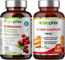 生物药剂D-Mannose Plus Cranberry Probiocts 1000 mg 120 Vcaps - 免费维生素C-1000 30 片 - 支持尿液乳汁 健康与消化井