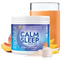 Zipfizz Nightly Calm & Sleep Supplement Powder, Peach Mango, 12.3 oz (30-60 services) 儿童与成年人自然睡眠援助 → 包含Magnesium, Melatonin, L-Thenine → 放松和Mood增强