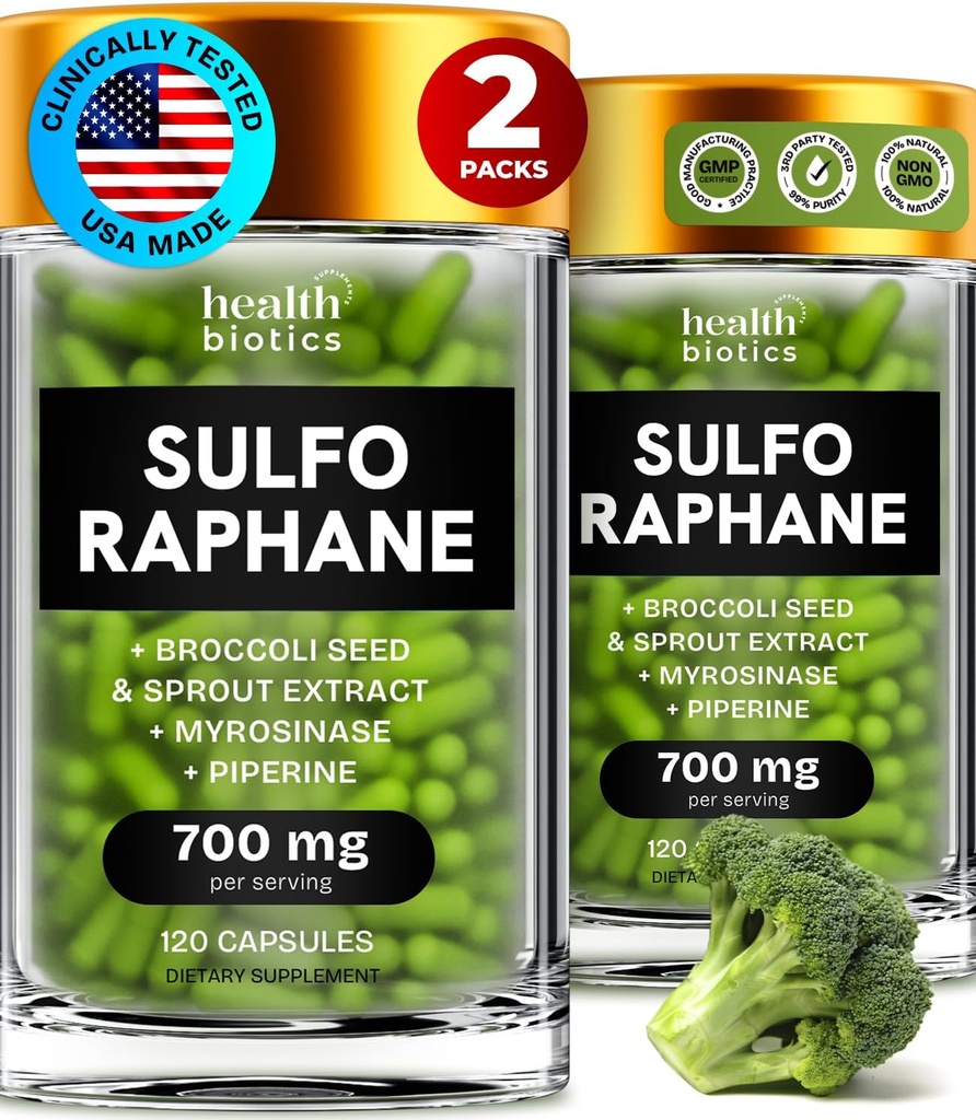 Sulforaphane 补充 有机果汁 Sprouts → 稳定 硫汁 儿童与成人 → 来自 Broccoli Florets & Seeds → 有机硫汁 补充 240 Pills → 2 Packs