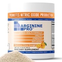 L-Arginine PRO → 5,500mg L-Arginine Plus L-Citrulline 1,100mg 橙色粉剂饮料混合剂,用于增加硝氧生产