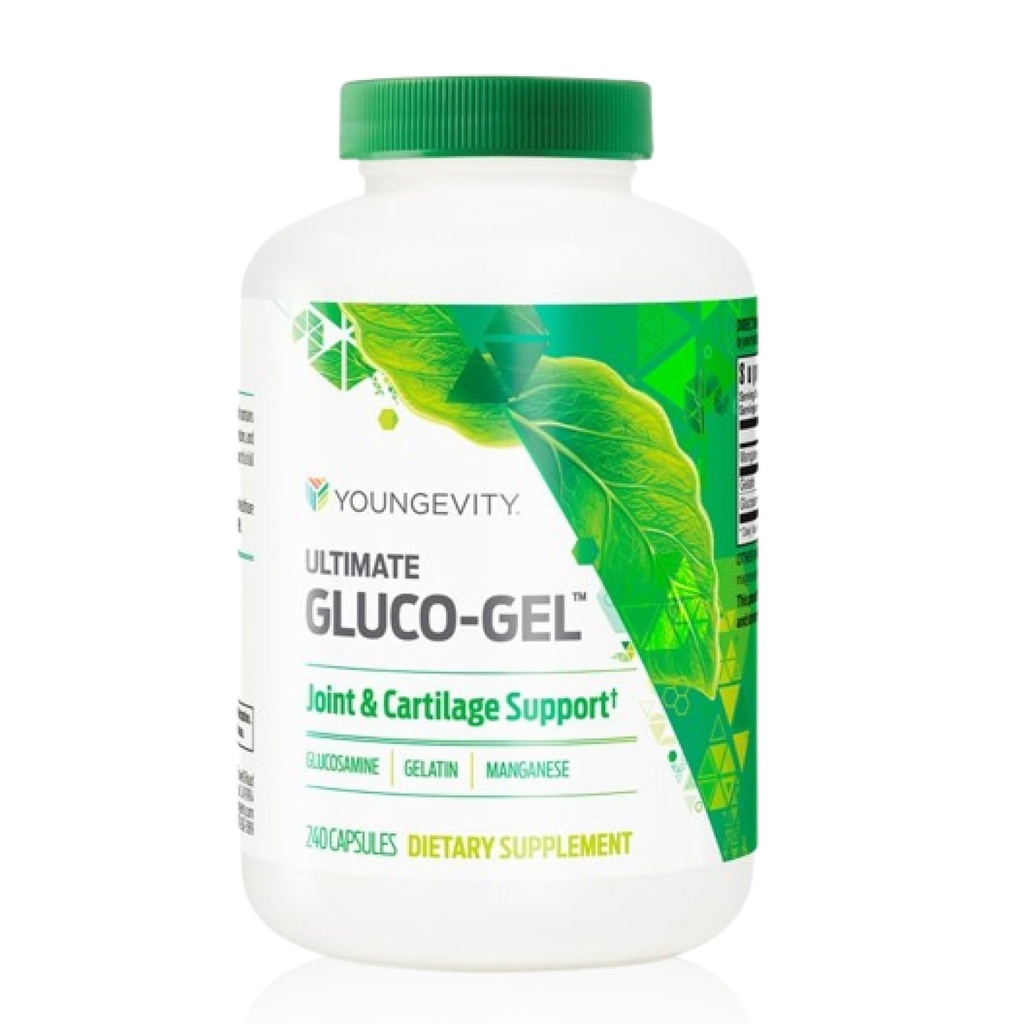 长生不老的Gluco-Gel - 用于关节、天冬、骨骼和卡蒂拉奇 含有Glucosamine、Gelatin和Manganese 240 Capsules 1瓶