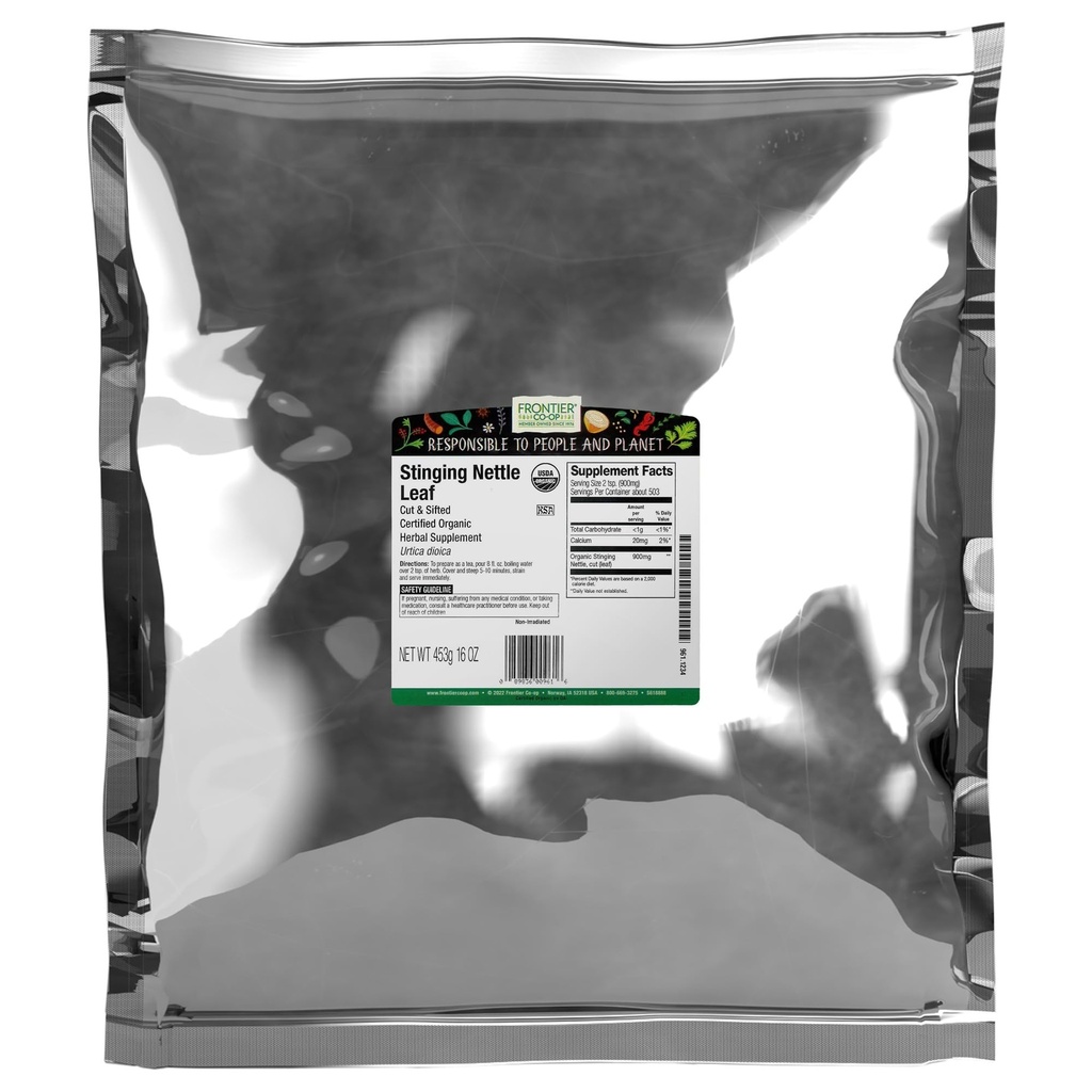 Frontial Co-op 有机钢丝网叶、切片和筛片,供制网叶茶之用,科舍尔 16 Ounce(包1)