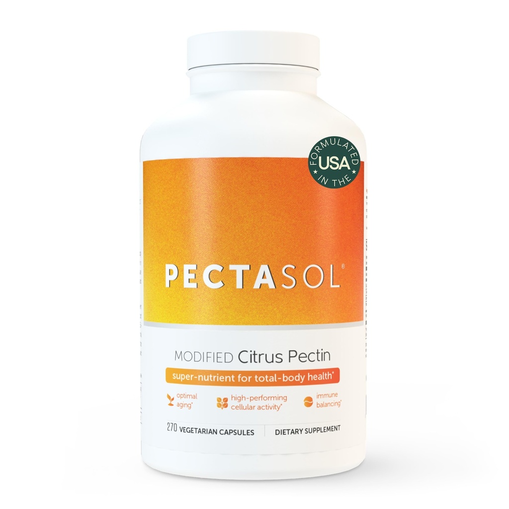PectaSol 改进的 Citrus Pectin – 270 Capsules – 支持心脏,免疫系统,炎症反应与健康衰老+维持健康Galectin-3级的全Body健康补充