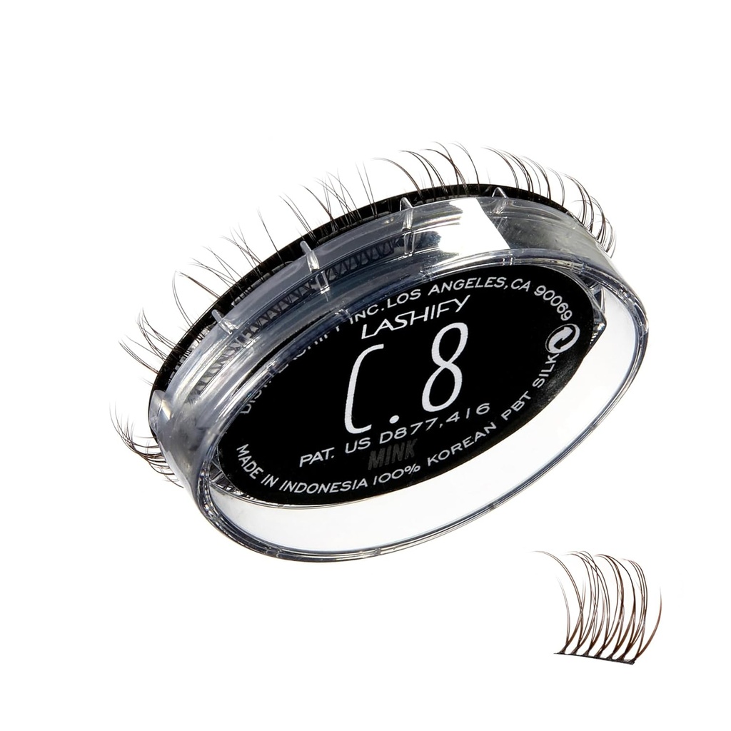 Lashify Curl 8mm Gossamer 眼线扩展重填, Minx 颜色, DIY False Lashes 用于自然外观
