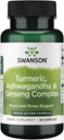 Swanson 全光谱 涡轮 Ashwagandha & Ginseng 综合体 60 顶盖