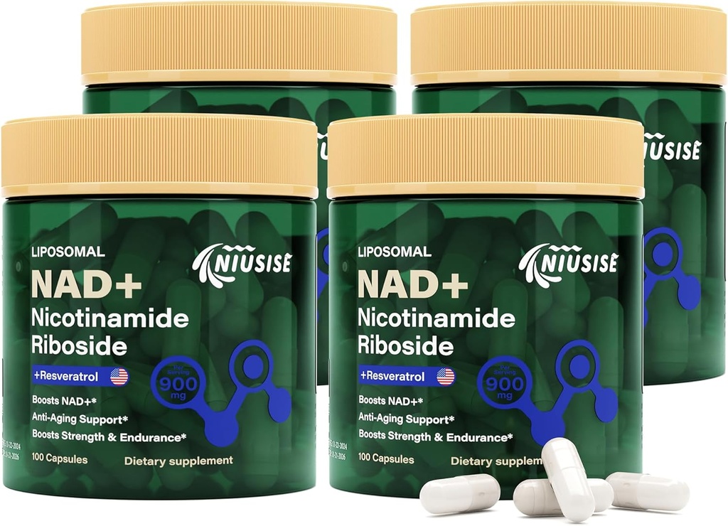 NAD补编,《NAD Nicotinamide Riboside 900 Mg男女》, Liposomal NAD+ 与Nicotinamide Riboside,Resveratrol & Quercetin,能源,Boost NAD+,400 Capsules 作补充