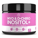 将Myo-Inositol & D-Chiro Inositol 补充女性粉末 – 40:1 倍增福拉特和维生素D – 支持健康激素平衡,常规循环,和奥华健康 – 30日供应