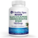 Glucosamine Chondroitin 高级联合支持与锌和铜的三重强度,《男女卡蒂拉和联合保健联合补编》,美国制作,90个蔬菜片