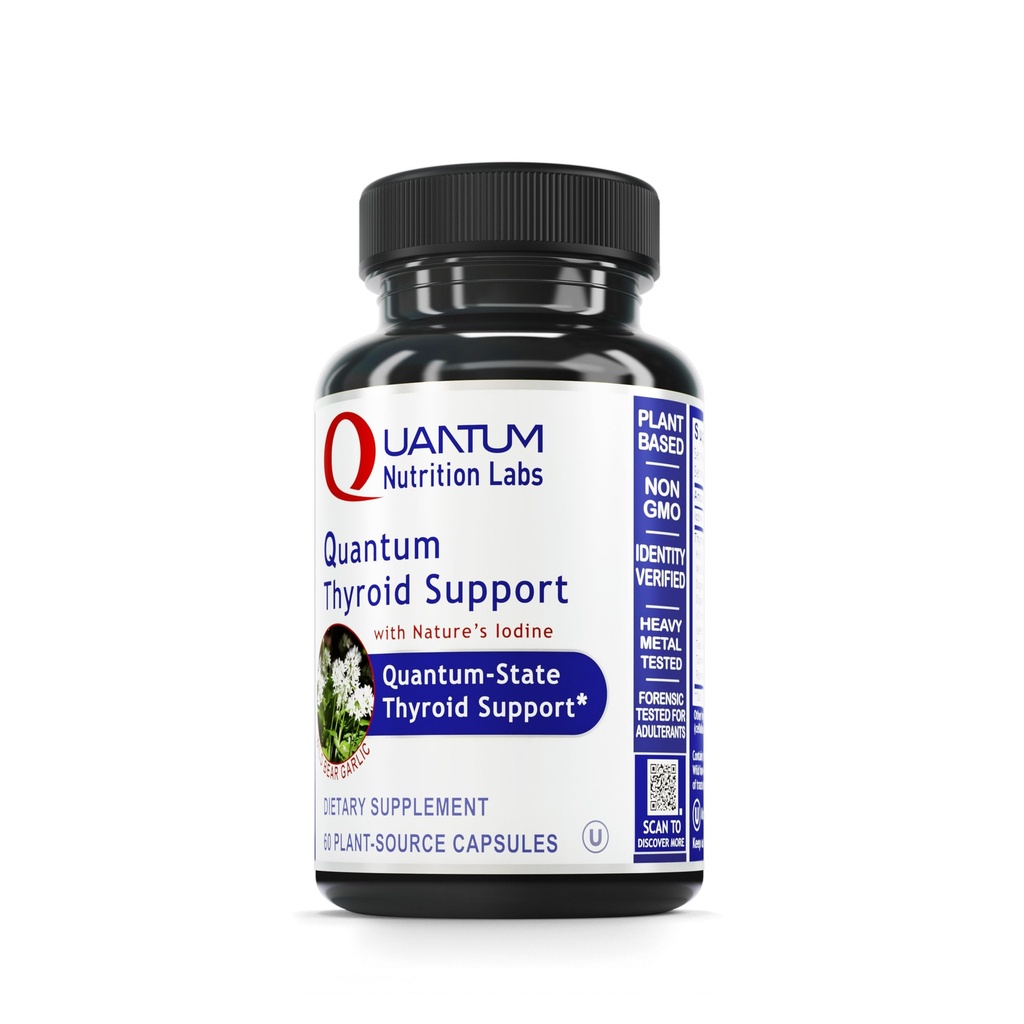 QNL量子甲状腺支持补充 - 纯甲状腺支持复合体 - 女性和男性的激素平衡 - 维根甲状腺复合体 - 特征碘 - 60 Plant-Source Capsules