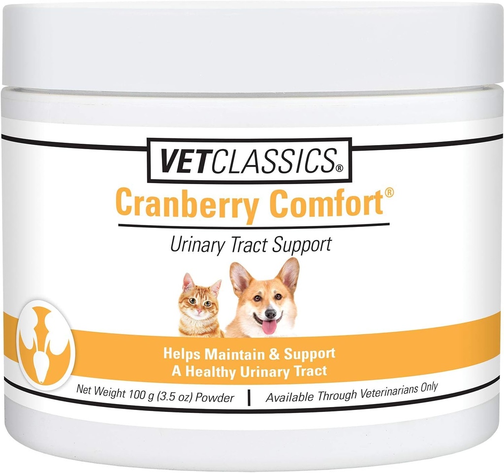 Vet Classics Cranberry Compfort Urinary Tract Pet Supploration for Dogs, Cats – 维护狗爆破者健康,Cat Bladder Control – 失禁的宠物补充 – 3.5 粉点