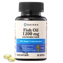 DAIKEN 小型鱼油 1200毫克、rTG Omega 3 1000毫克、60软胶、高吸收和无泥鱼油用于健康心脏、脑和干眼支持