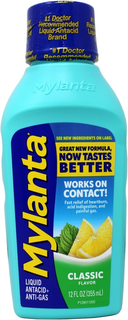 Mylanta Antacid and Gas Relief, 最大强度公式, 经典火焰, 12 Fluid Ounce