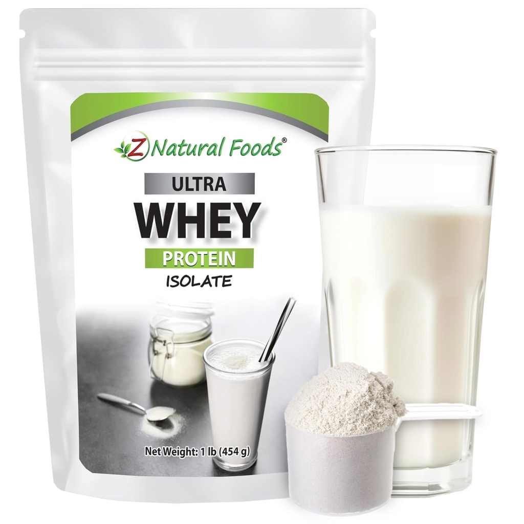 Z 天然食品 Ultra Whey 蛋白质隔离粉 - 纯,无味,无甜的Whey 蛋白质粉 - 氟化 为健身、运动营养、免疫支持而与生命蛋白隔离,1磅