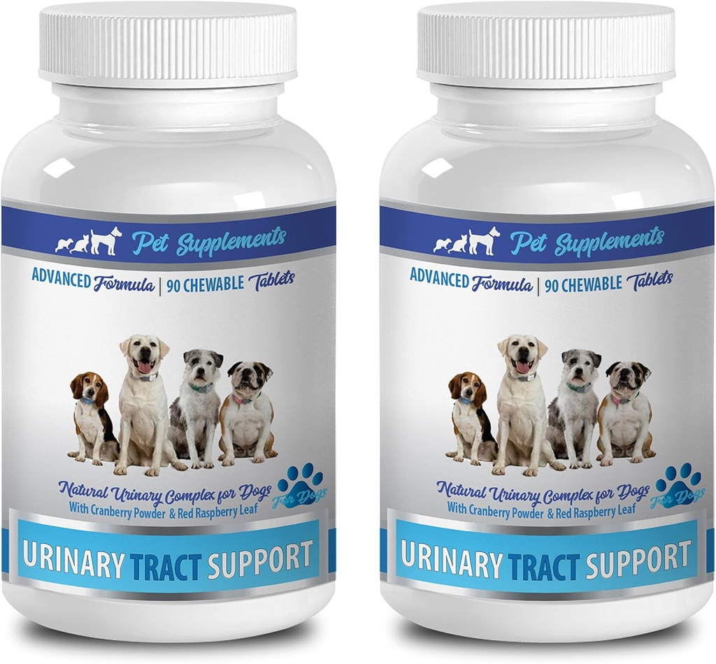 狗小便失禁的自然补救措施----DOG URINARI TRACT支持----天然CRANBERRY SOLUTION - BLADDER HALTH - VET推荐 - 狗玉米丝绸补充剂 - 2瓶(180份)