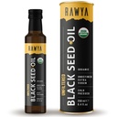 RAWYA 黑种子油 - 未过滤 - 全光谱 - 8.4 fl oz - 组织冷垫 奈杰拉·萨蒂瓦 - USDA 有机 - 自然补充 - 黑色库明种子油 - 强氟和高浓度 - 玻璃瓶