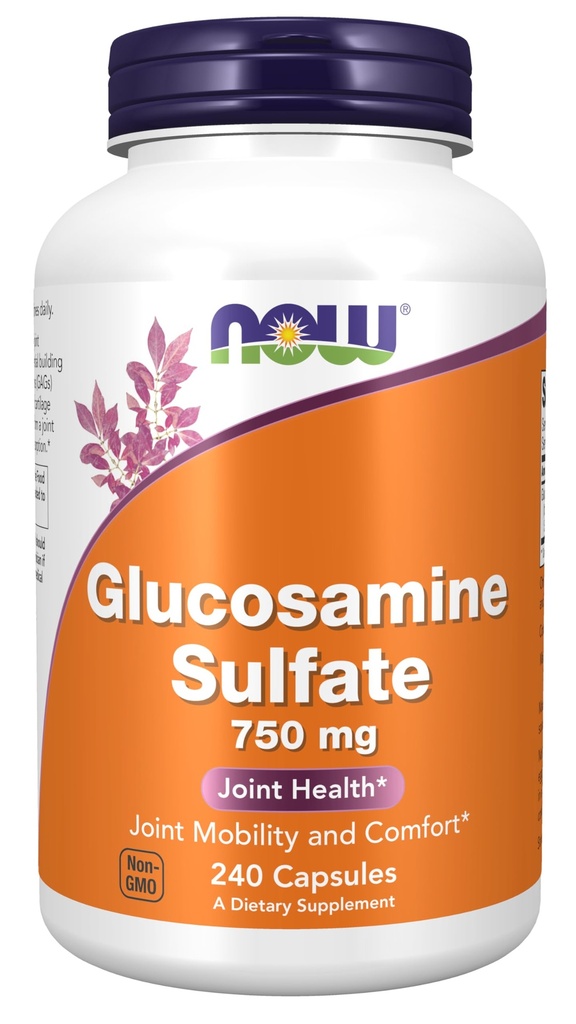 Now 食品补充剂,硫酸Glucosamine 750 mg, UL 饮食补充剂认证,240 Veg Capsules