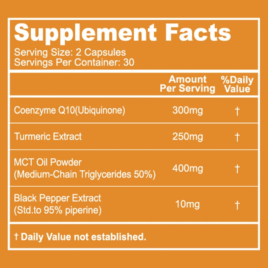 CoQ10 300mg Capsules, Vegan 能源生产补编,非GMO,Gluten Free - 60 Veggie Capsules