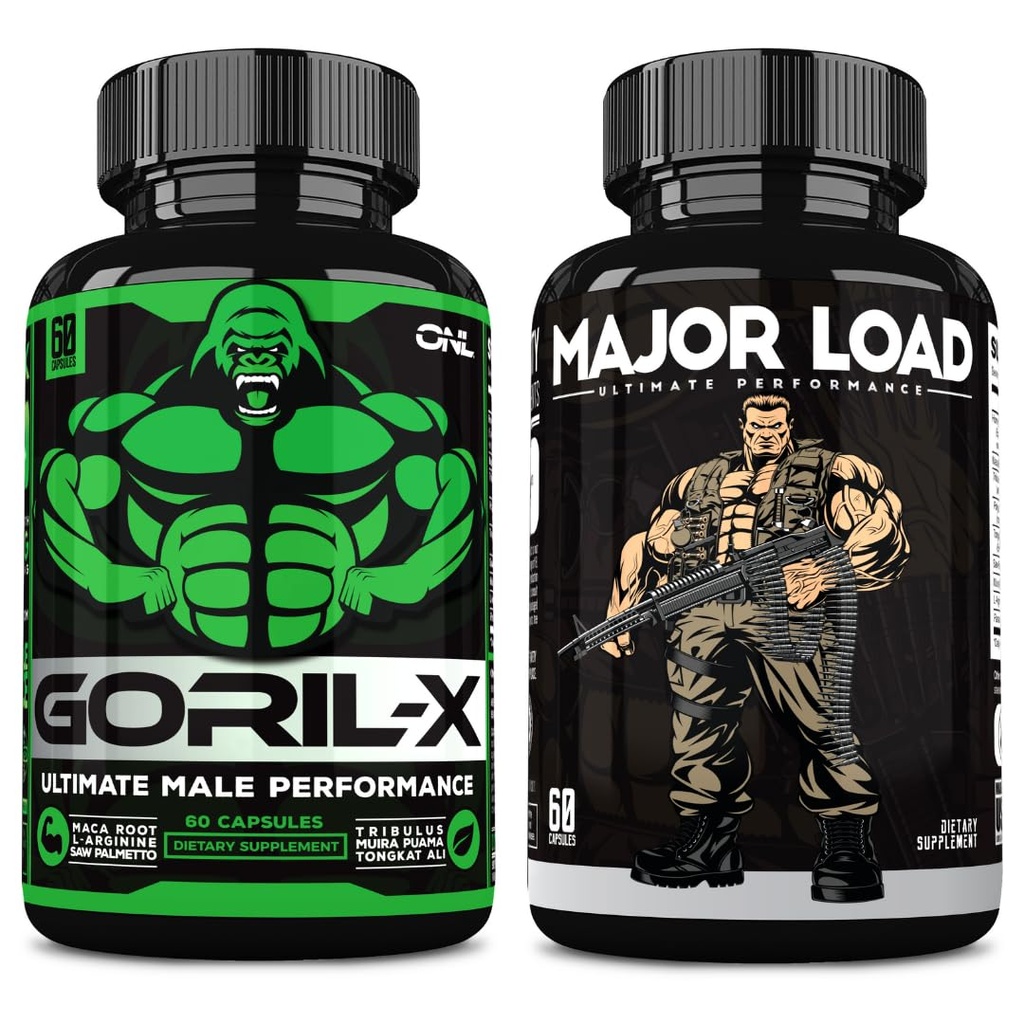 ONL 终极男子睾丸酮助推箱 - GORIL-X & 主要负载补充 - 增强力量,Stamina和能量 - 与霍尼山羊杂草,马卡,Tongkat Ali,Tribulus → 120 Capsules