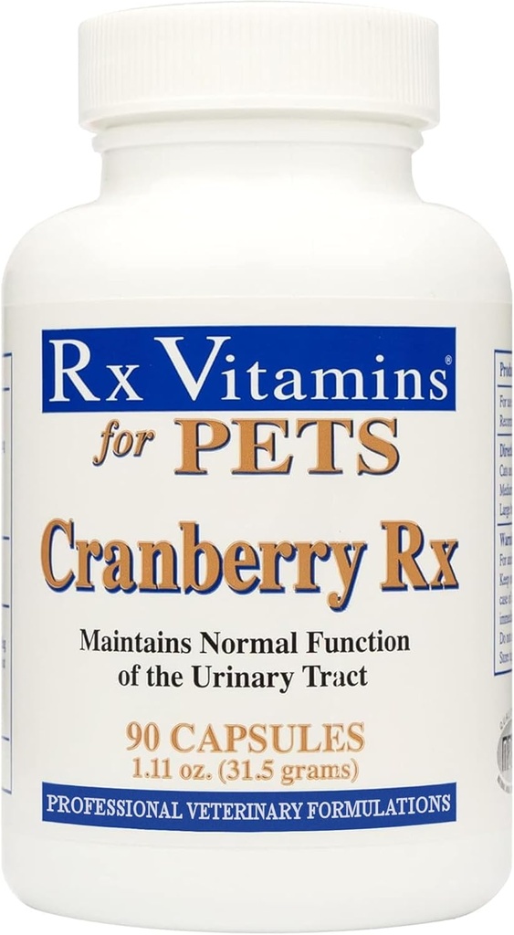 Rx维生素 Cranberry Pills for Dogs - Cat Urinary Tract Medicine Support - 宠物的UTI治疗 - 狗和猫 Urinary救济援助 - 90 Cap.