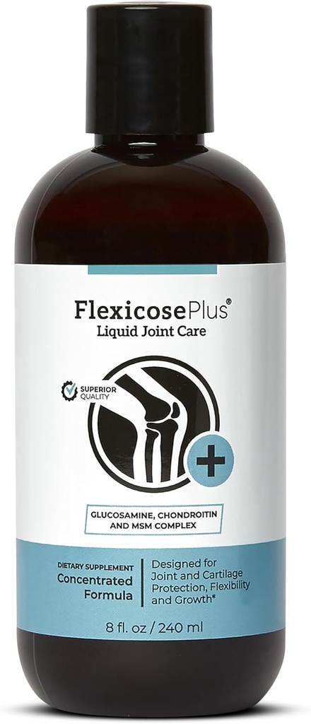 Flexicose Plus - 液态联合护理 - 8 fl oz - 与Glucosamine,Chondroitin & MSM 复合型男女联合护理的高级联合支助补编