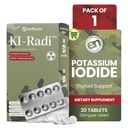 EarthNutri KI-RadiTM Iodide Potassium 65 mg – 用于甲状腺支持的高钾碘补充剂,应急准备 – Foil-Foil Blister Seal中的钾补充剂 – 20 片(1包)