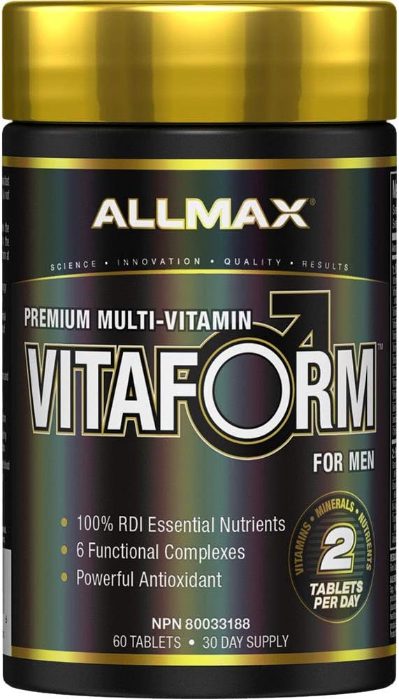 ALMAX VITAFORM - 60块药片 - 男性多维敏 - 六种功能复合体+维生素C,D3和锌 - 30种