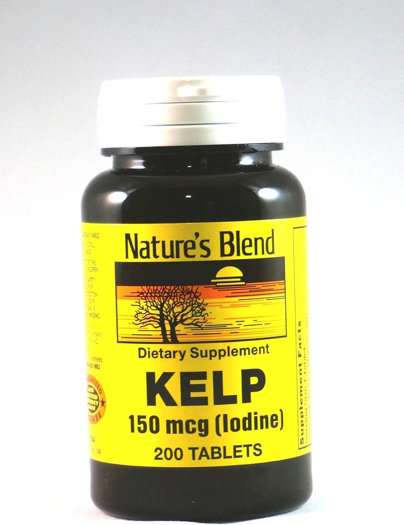 Nature's Blend Kelp 150mcg (碘), 200 tab, (Pack of 2) (英语).