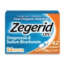 Zegerid OTC,24Hour Heartburn Relief,酸性逆流药和安塔西德,治疗频繁的心脏burn,Omeprazole 20mg + 碳酸钠,质子泵 Inhibitor(PPI),42 Capsules