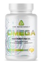 核心营养素 Omega 高纯度鱼油 Triglyceride Form EPA & DHA → 1300mg Omega-3s → Brain & Heart Health Support → Lemon Taste → 120软胶