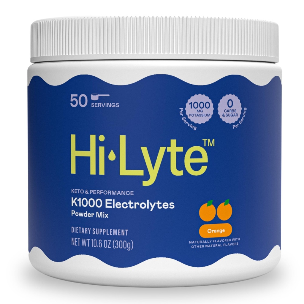 Hi-Lyte K1000 电解片 混合橙色 Keto & 性能, 50 服务
