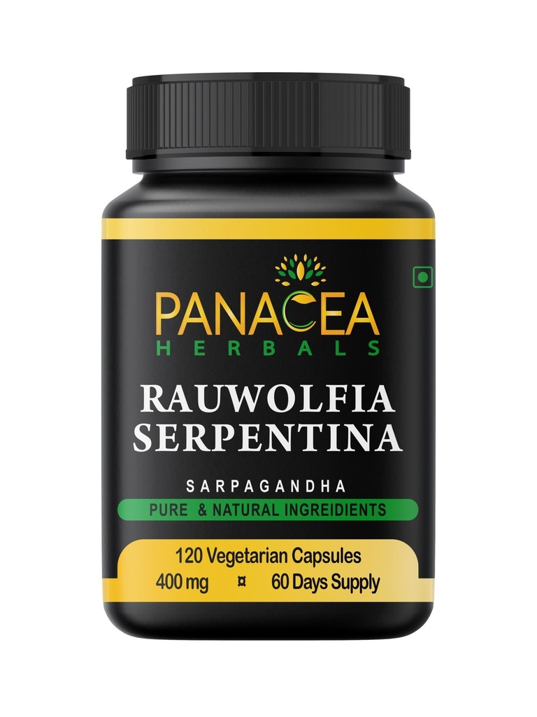 Panacea Herbals Rauwolfia Serpentina Capsules (120 Counter 400mg Veg Caps) Sarpagandha Vati,印度蛇根草增刊