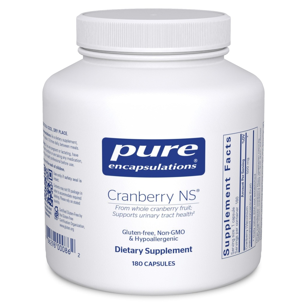 纯封装 Cranberry NS → 支持尿道切除疗法的假封装补充 → 180 Capsules