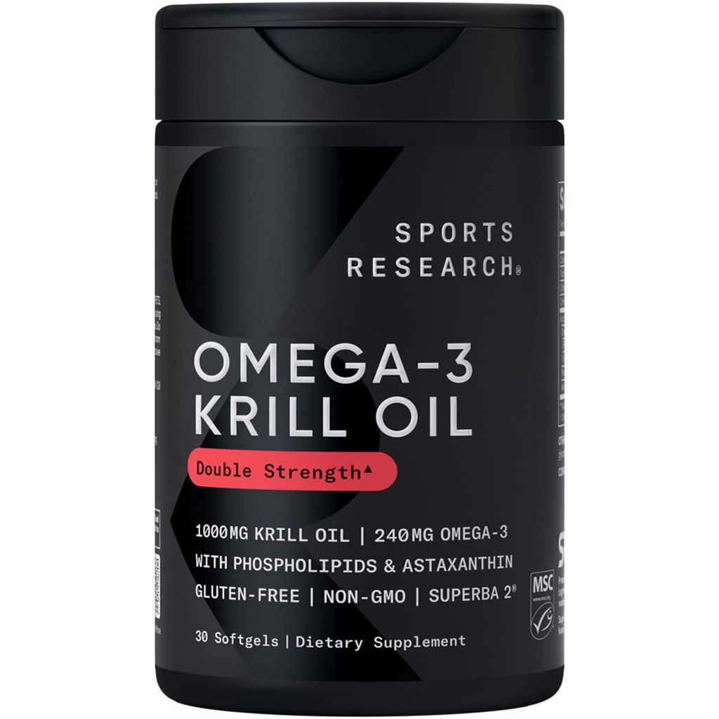 与EPA & DHA Omega 3合作的Krill石油补充品,来自南极Krill的磷脂和Astaxanthin -- -- Krill石油对男女的最高浓度 -- -- 1000毫克,30个软胶盖