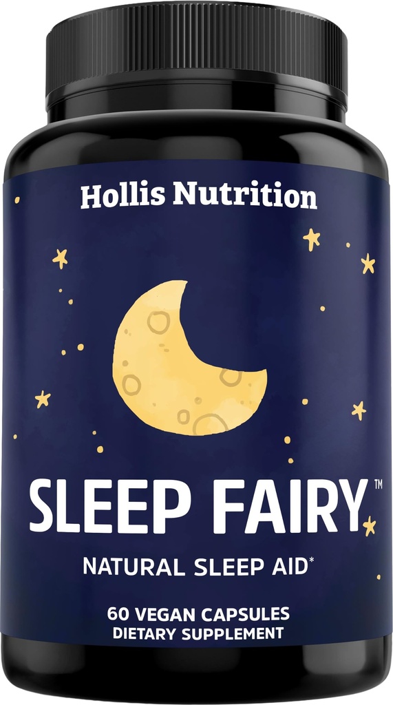 SLEEP FAIRY 天然睡眠援助 QQ 甘油酸镁500mg,Melatonin 10mg, L-Theanine, B6, 5-HTP, GABA, Valerian Root & Ashwagandha QQ 成人草药睡眠药 QQ Vegan 睡眠药 美国MADE