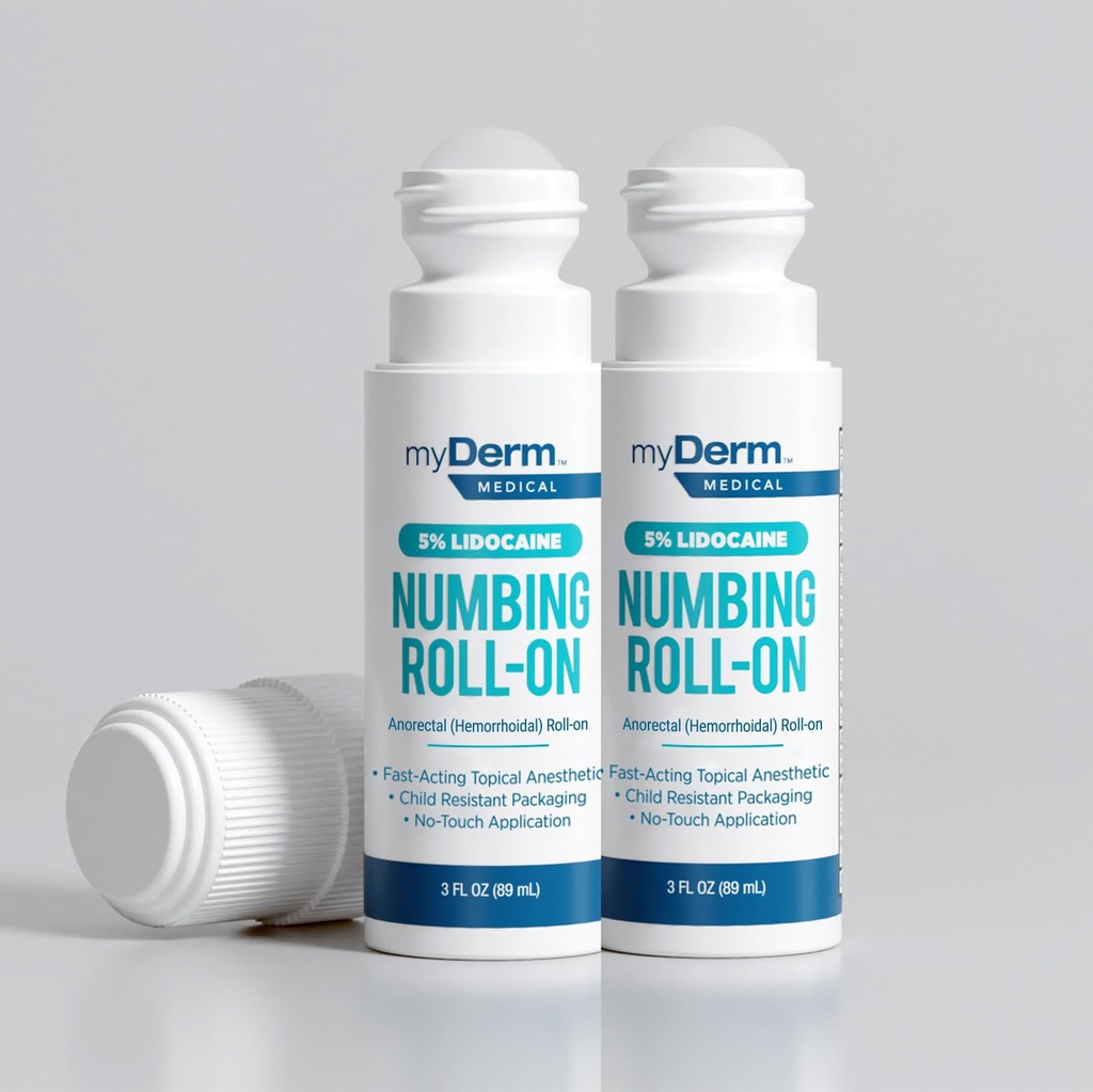 5% Lidocaine Numbing Roll On - Pack of 2 - 用于小Aches, Scratches和出血障碍 - 在美国制造