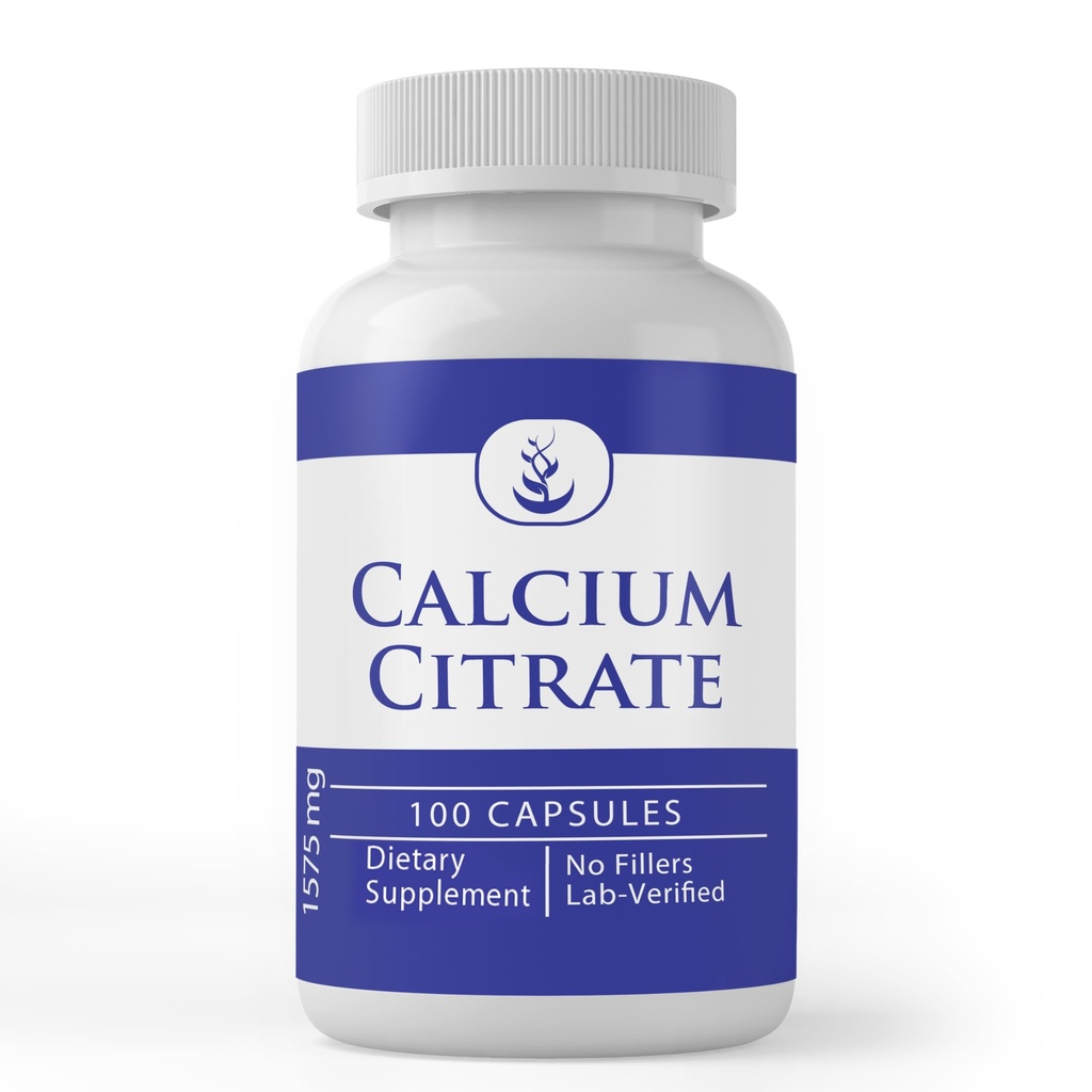 纯原始成份 钙 Citrate (100 Capsules), 永远纯, 无添加剂或填充器, 实验室验证
