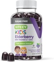 Viteey Sambucus Melderberry Gummys for Kids - 免糖 - 含维生素C & Zinc的免疫支持补充剂, [3-1 Imune Boster] Vegan, Gelatin Free, Gluten Free - Tasty Chewable Berry Flavored (英语).