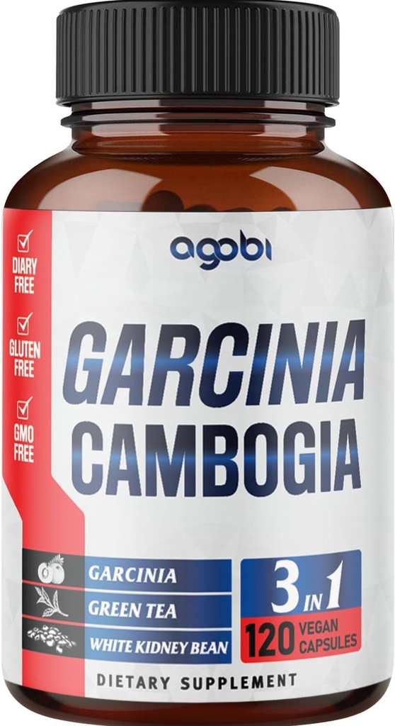 3in1 Garcinia Cambogia Capsules - 11200mg 人体健康和免疫支持草药补充剂 - 与有机绿色茶叶和白色肾豆混合 - 120 Vegan Capsules - 2个月供应