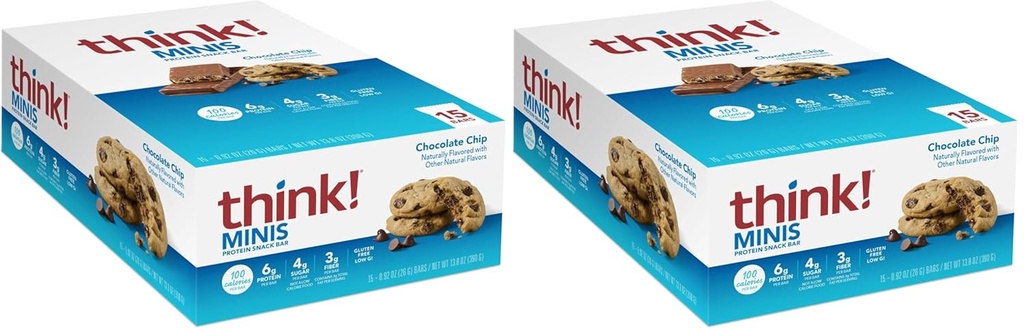 以为! MINIS 蛋白质棒 格鲁滕 自由 巧克力芯片 15 Counter(Pack of 2)
