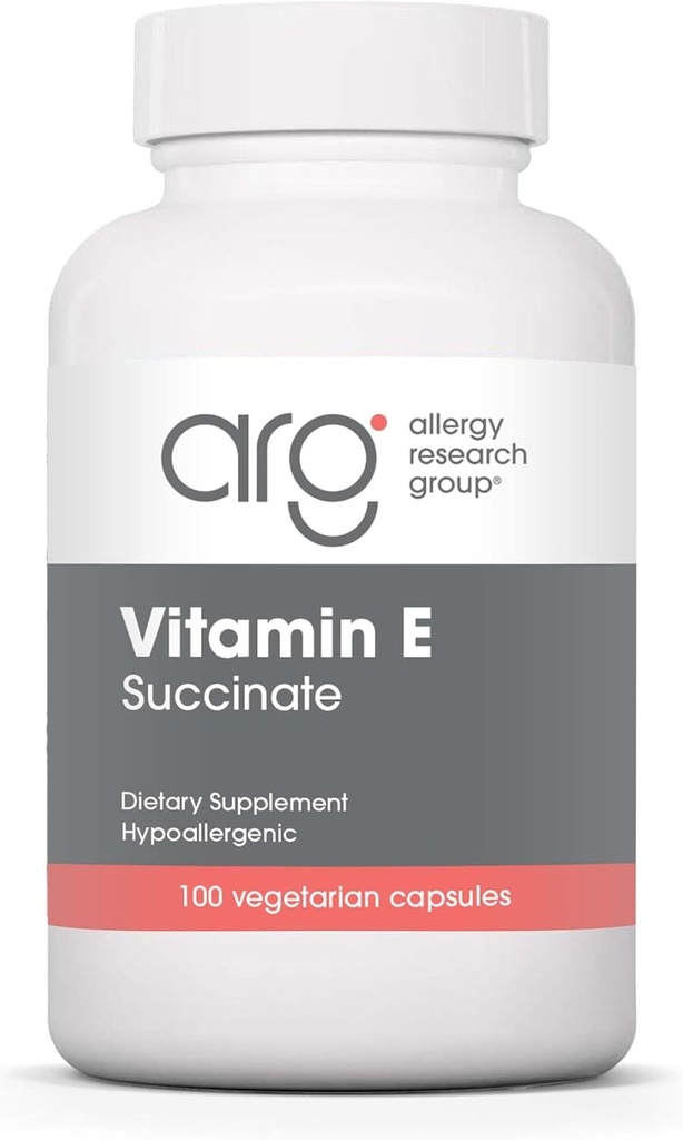 过敏研究小组 维生素E Succinate 补充剂 - 供男女使用,400 IU D-Alpha-Tocopheryl,抗氧化剂,蔬菜卡普尔-100