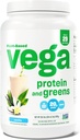 Vega蛋白质和绿素蛋白粉,香草 - 20g 植物蛋白质加蔬菜,Vegan,非转基因生物,Pea 蛋白质,男女,1.9磅