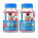 活生生的无糖肉 B12 儿童 + 精密纤维 儿童 古米丝 包 - 大品尝 维生素补充 格鲁滕 免费 GMO 免费,可口味 Gummy