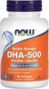 Now Foods Supplements, DHA-500 配有 250 EPA, 分子蒸发, 支持大脑健康*, 90 Softgels