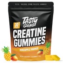 TASTY GENS Creatine Gummys - 90g of Creatine Monohydrate - 工作补充 - 构建肌肉和男与女力量 - 在美国制造 - 非转基因 - Vegan 友好型(Large, Pineapple Mango)