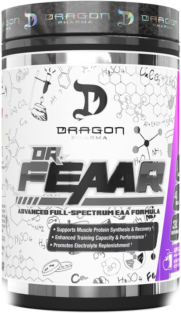 DRAGON PHARMA 博士 FEAAR 高级全谱EAA矩阵,支持肌肉蛋白合成与恢复,增强培训能力和绩效(30名服务员,葡萄汁)