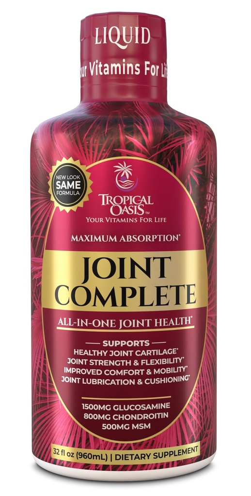 联合全椒-液体联合补充剂w/Glucosamine、Chondroitin、MSM、Hyaluronic Acid – 用于骨骼、联合健康-96% 最大吸收-32oz、32个服务器